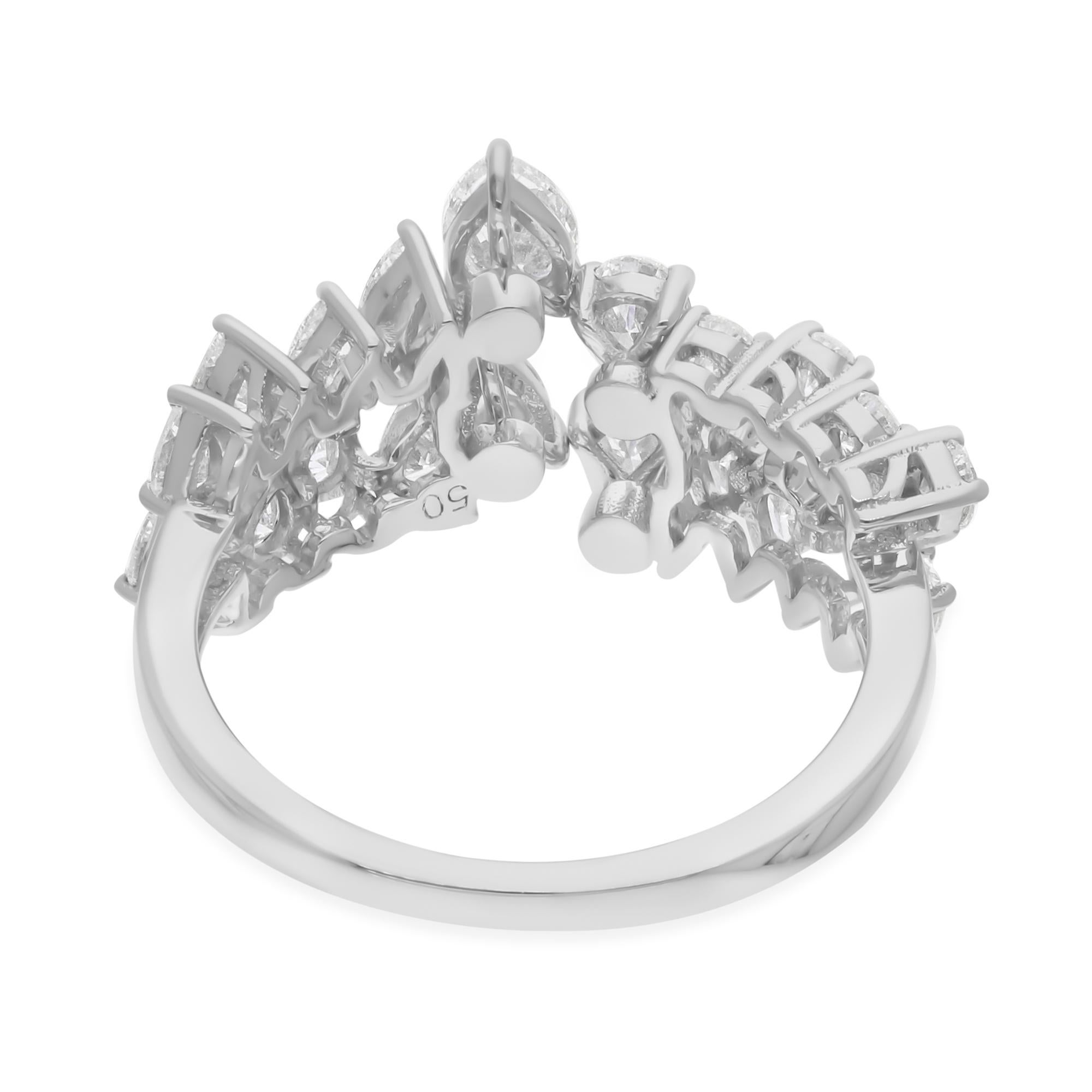 Bague fine joaillerie en or blanc massif 18 carats avec diamants en forme de poire de 1,75 carat SI/H Neuf - En vente à Diera, Dubai
