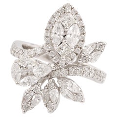1,75 Karat SI/HI Birnenschliff Diamantring aus 14 Karat Weißgold mit Prinzessinnenschliff im Marquise-Schliff