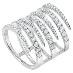 Anello fashion con diamante a tripla spirale da 1,75 carati in oro bianco