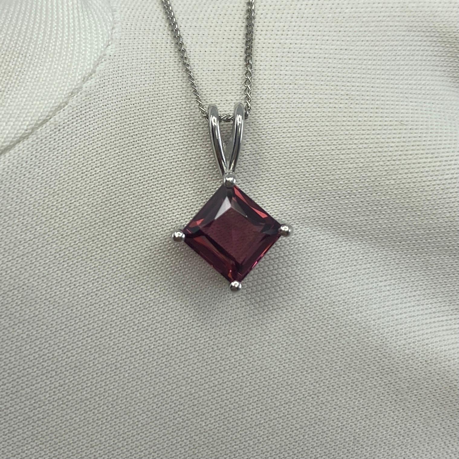 1.75 Carat Vivid Pink Purple Rhodolite Garnet 950 Platinum Pendant Necklace For Sale 2