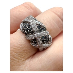 Bague en diamant noir et blanc de 1,75 carats Or 18KT