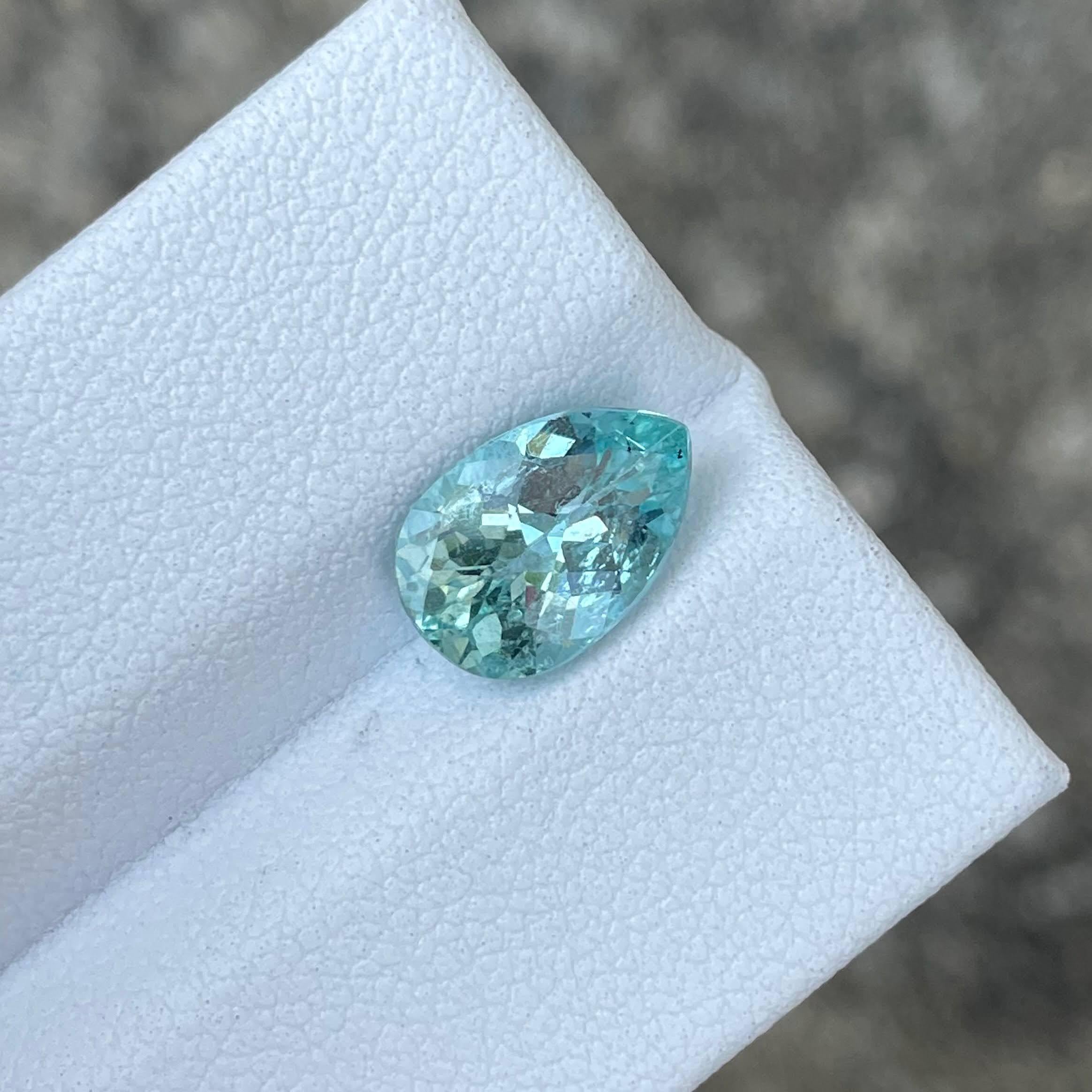 1,75 quilates Piedra Aguamarina Azul Corte Pera Piedra Preciosa Africana Natural Moderno en venta
