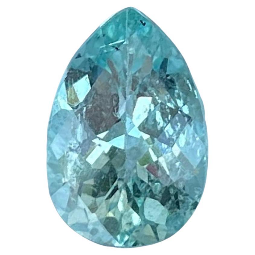 1.75 carats Blue Aquamarine Stone Pear Cut Natural African Gemstone