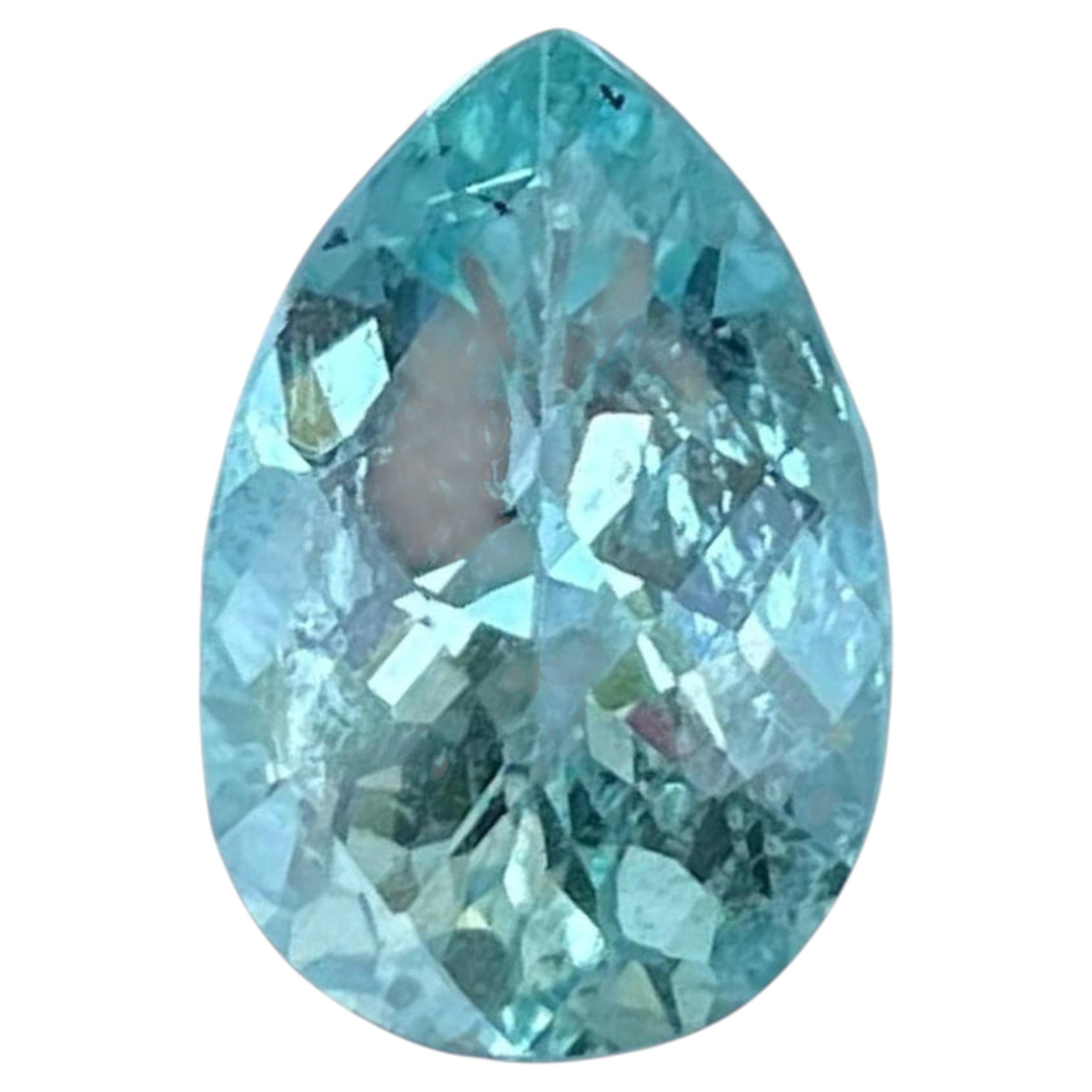 1,75 quilates Piedra Aguamarina Azul Corte Pera Piedra Preciosa Africana Natural