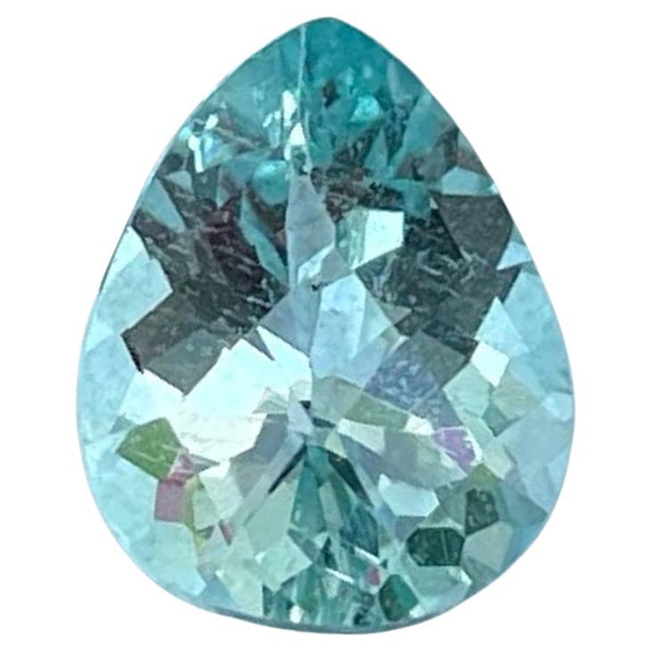 1.75 carats Blue Aquamarine Stone Pear Cut Natural African Gemstone