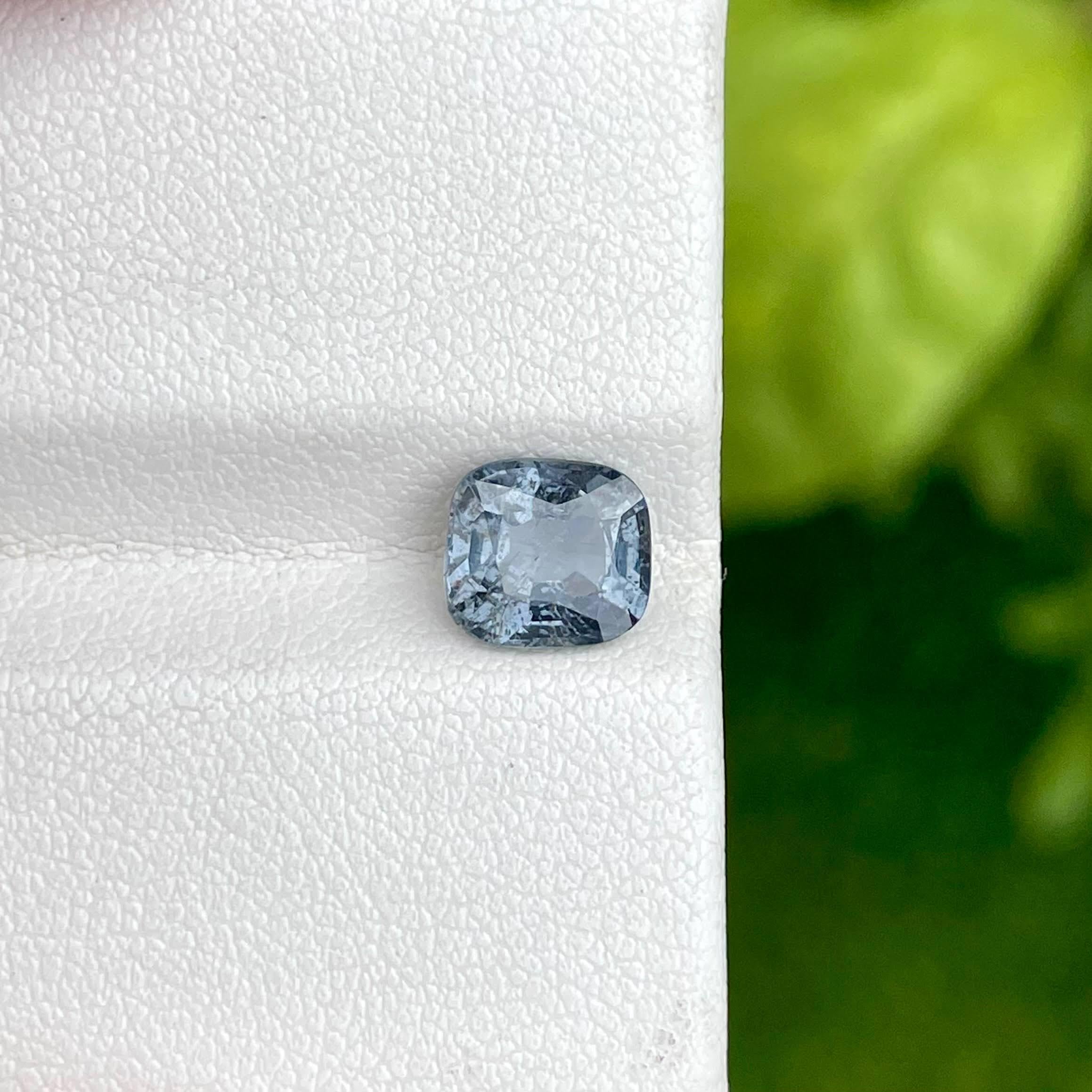 Modern 1.75 Carats Gray Loose Burmese Spinel Stone Cushion Cut Natural Gemstone For Sale