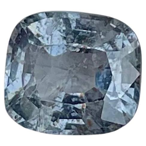 1.75 Carats Gray Loose Burmese Spinel Stone Cushion Cut Natural Gemstone For Sale