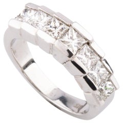 1.75 Carat Princess Cut Diamond Ring Band 14 Karat White Gold