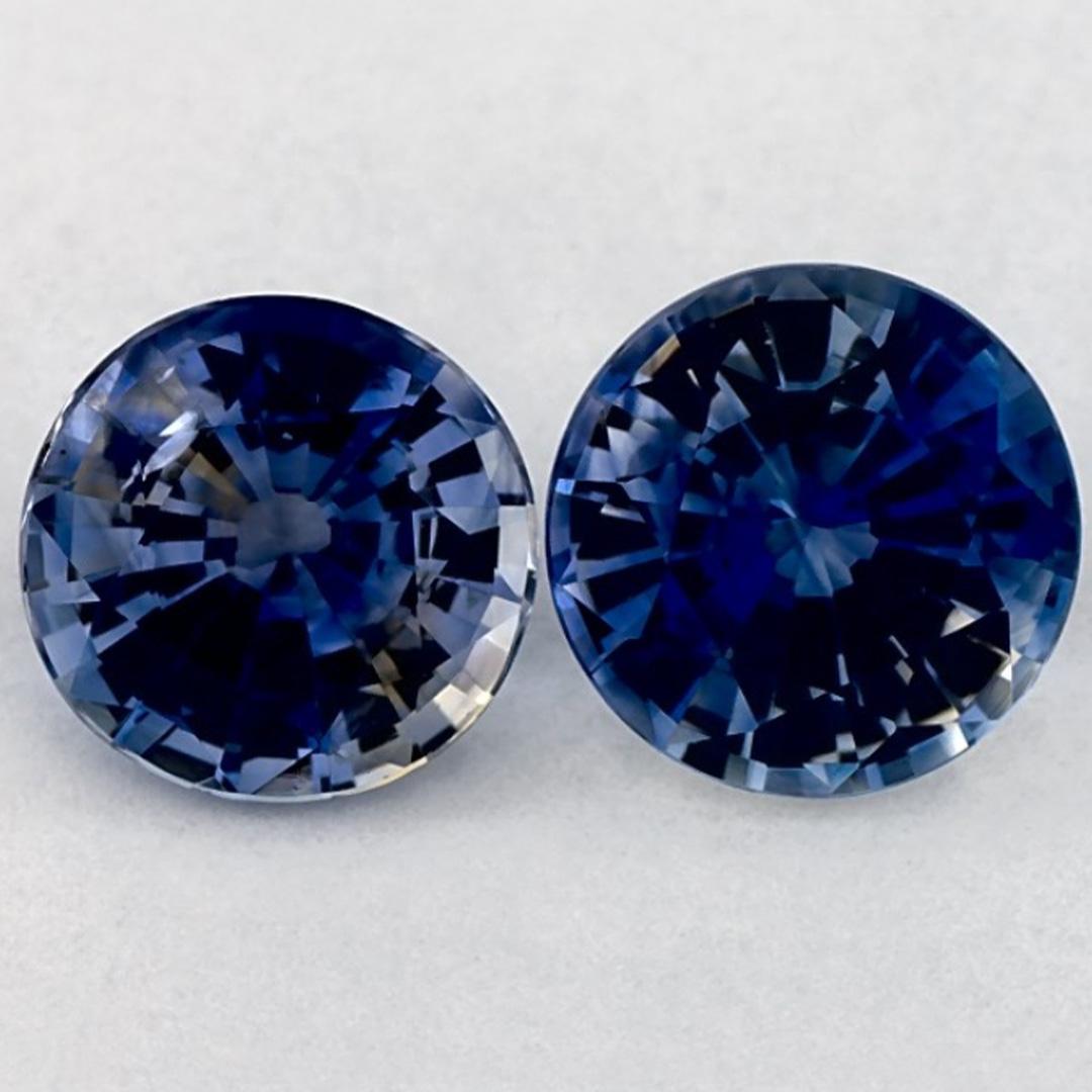 1.75 Ct Blue Sapphire Round Loose Gemstone For Sale