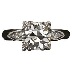 Diamond Engagement Ring Old European Cut White Gold