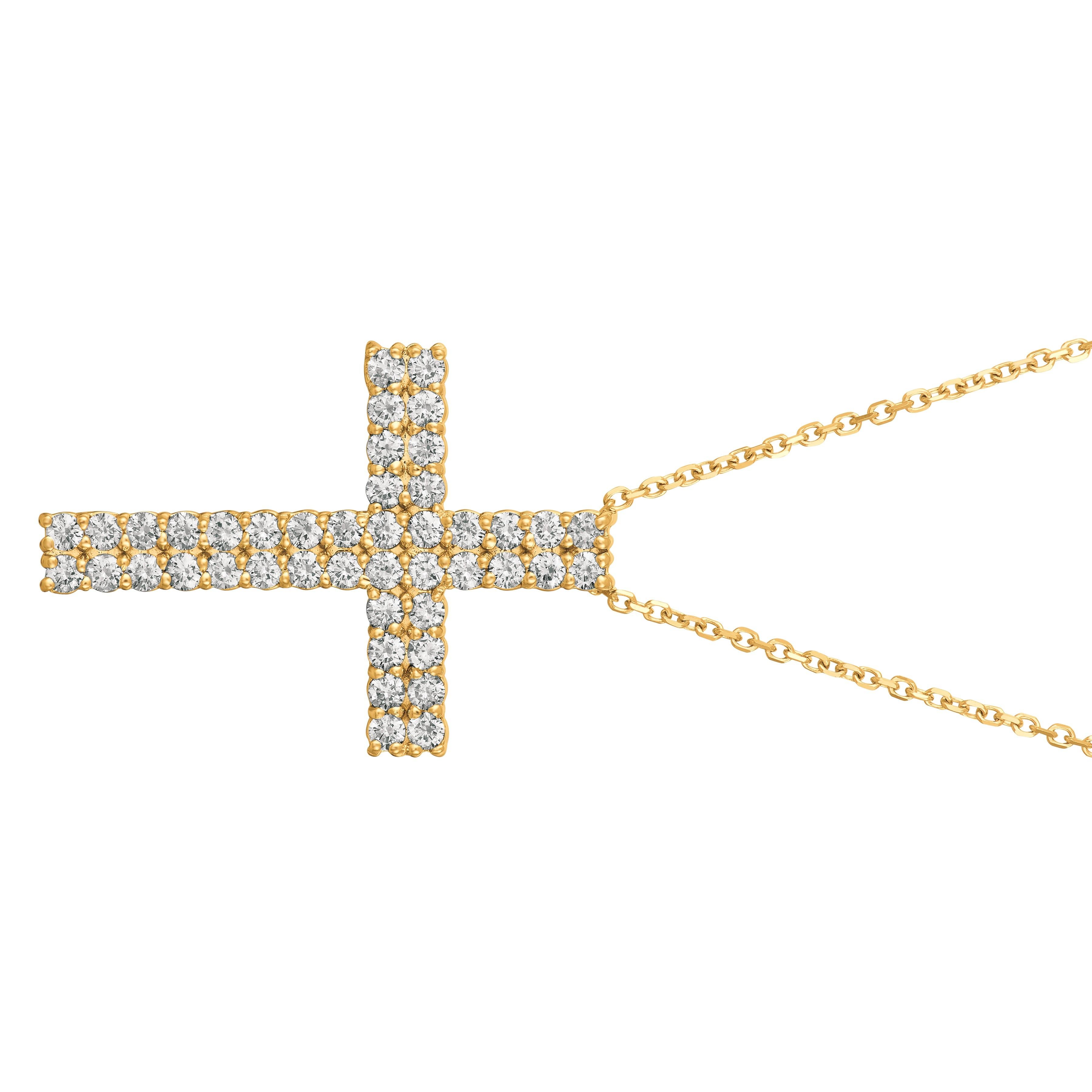 1.75 Carat Natural Diamond Cross Pendant Necklace 14K Yellow Gold G SI 18'' chain

100% Natural Diamonds, Not Enhanced in any way Round Cut Diamond Necklace
1.75CT
G-H
SI
14K Yellow Gold Pave style 5.8 gram
1 5/16 inch in height, 15/16 inch in