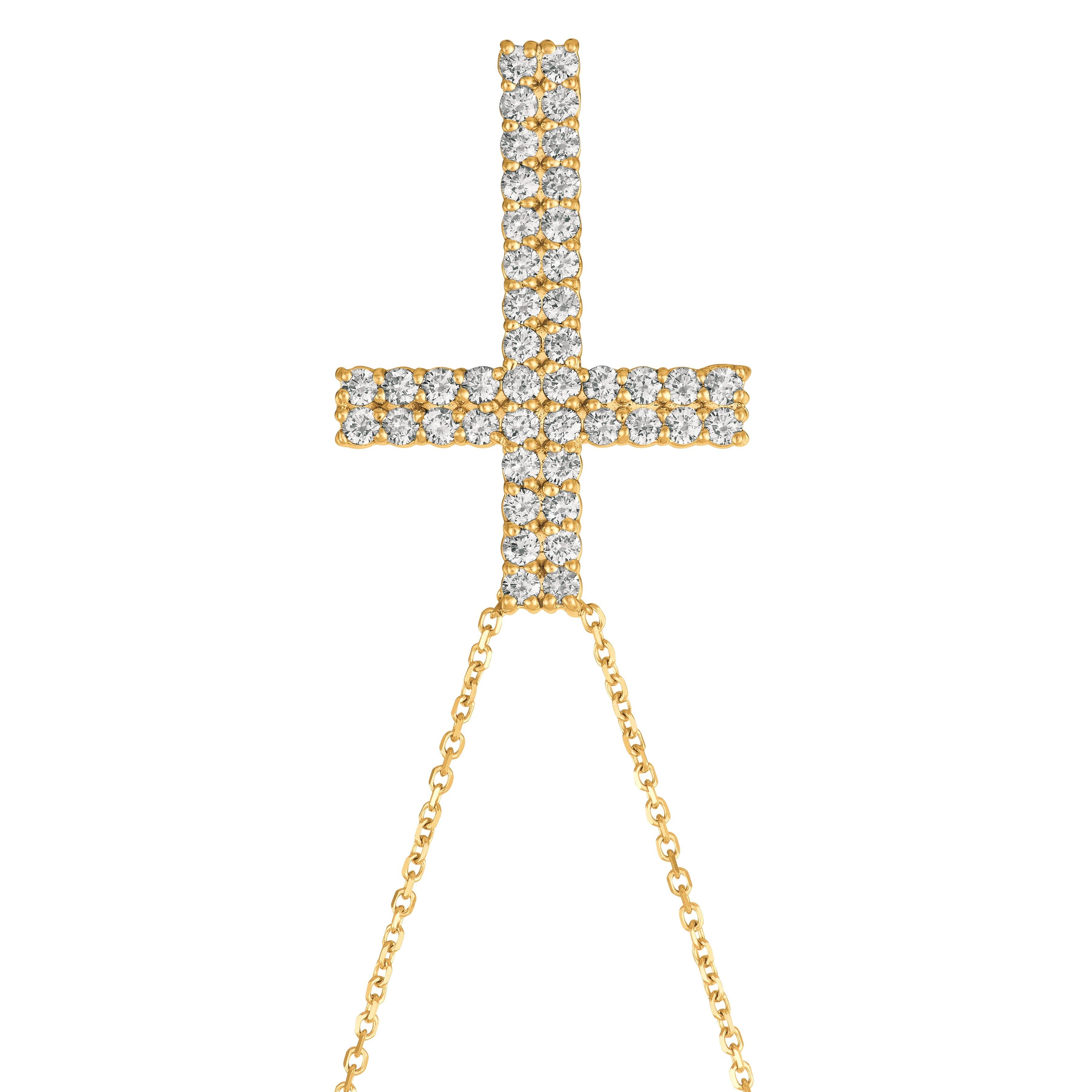 upside down cross diamond chain