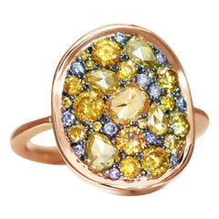 1, 75 Ct Rose-Cut
Briljant-cut Fancy Yellow
Blue Diamond Pave Cocktail Ring 1, 75 Ct Rose-Cut
Briljant-cut Fancy Yellow
Blue Diamond Pave Cocktail Ring