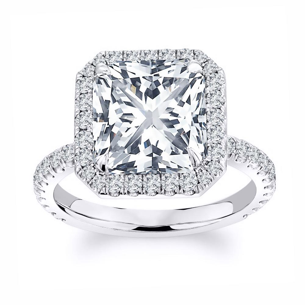 For Sale:  1.75 ct. tw. Halo Design Cushion Cut Diamond Engagement Ring 4