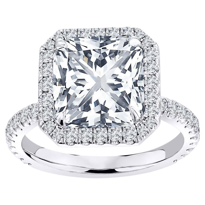 For Sale:  1.75 ct. tw. Halo Design Cushion Cut Diamond Engagement Ring