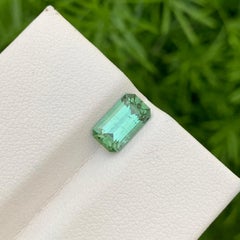 1.75 Cts Natural Loose Mint Green Tourmaline Emerald Shape Ring Gem