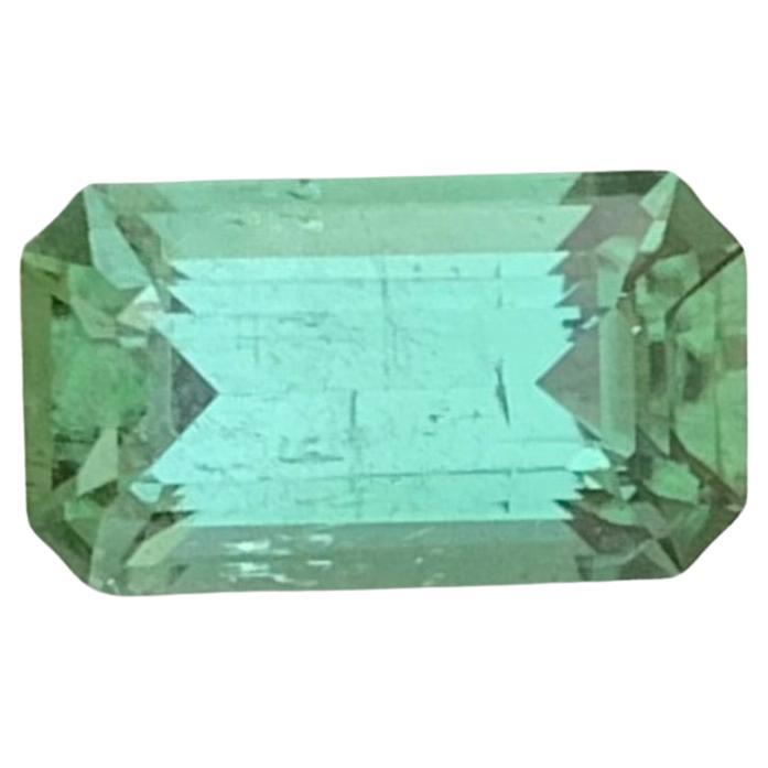 1.75 Cts Natural Loose Mint Green Tourmaline Emerald Shape Ring Gem  For Sale
