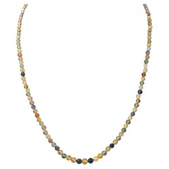 Collana da 17,5" con zaffiro naturale multicolore (56,00ct) in oro bianco 14 carati