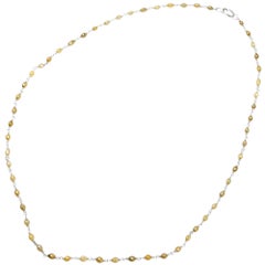 Vintage 17.5" Natural Yellow Diamond (12.00ct) Necklace in 14 Karat White Gold