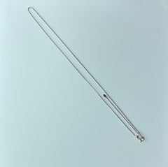 Collar de cadena de caja de platino de 17,5" (Ajustable 44 cm a cualquier longitud)-1,92 g