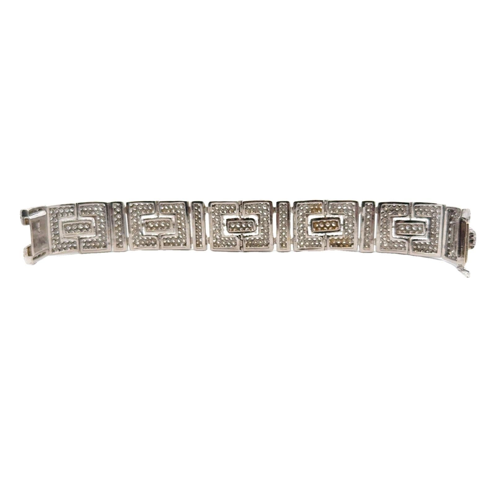 Modernes Gliederarmband aus 18 Karat Weißgold mit 17,50 Karat Diamanten 1