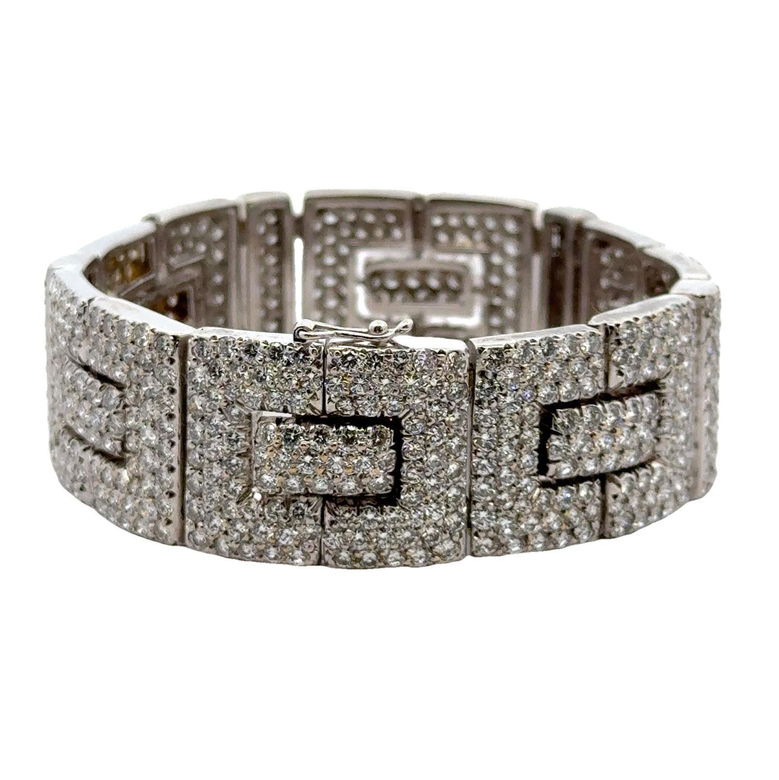 Modernes Gliederarmband aus 18 Karat Weißgold mit 17,50 Karat Diamanten 2