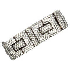 17.50 Carat Diamond 18 Karat White Gold Modern Link Bracelet