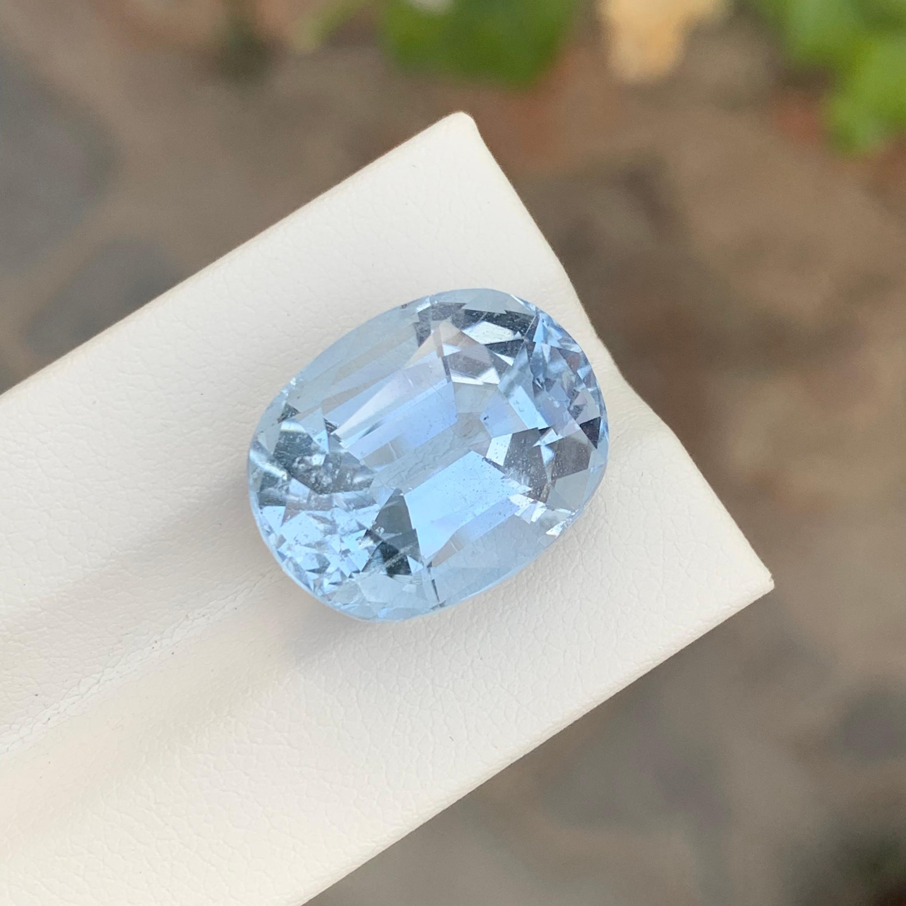 17,50 Karat Wunderschöner facettierter Santa-Maria-Aquamarin in ovaler Form (Arts and Crafts) im Angebot