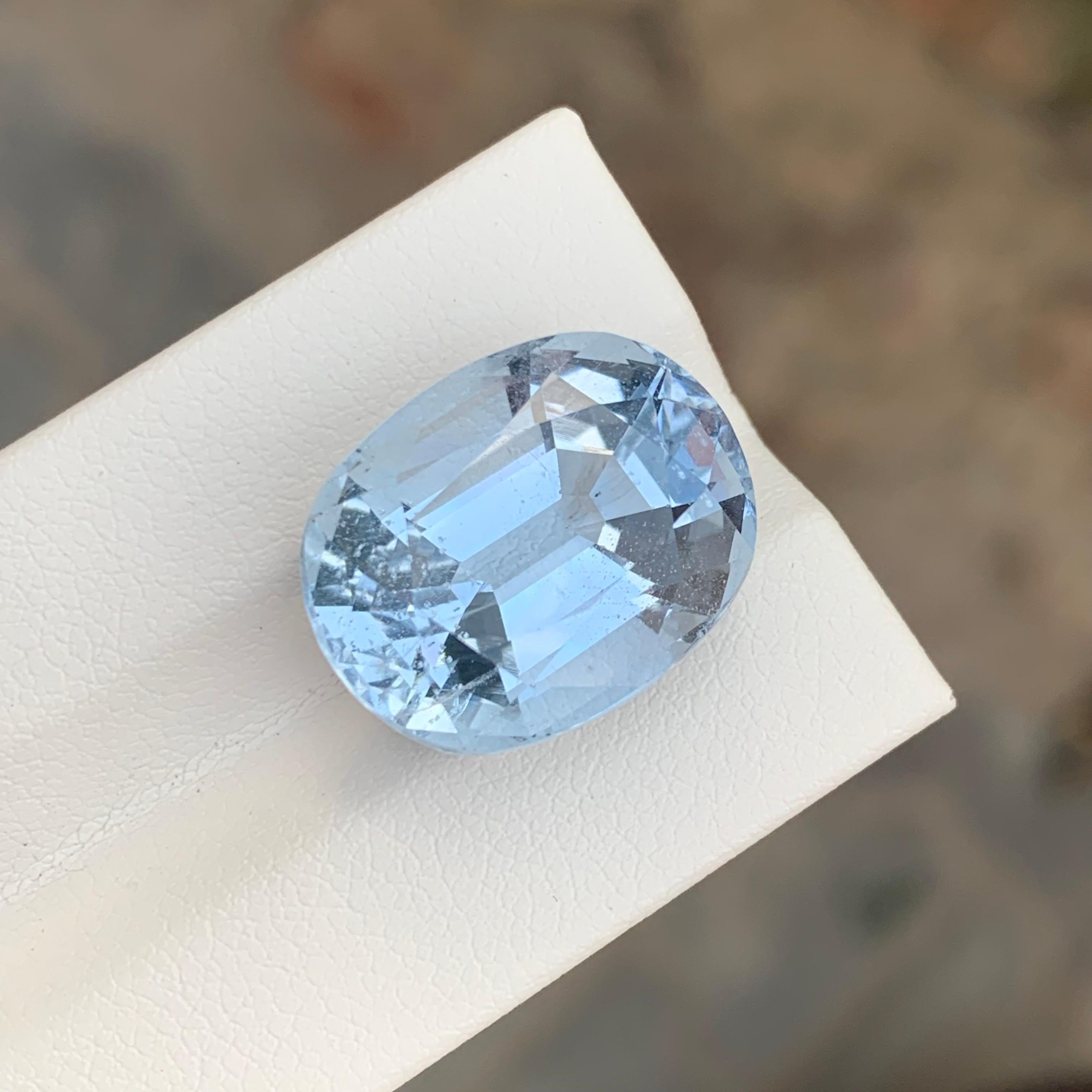 17,50 Karat Wunderschöner facettierter Santa-Maria-Aquamarin in ovaler Form (Ovalschliff) im Angebot