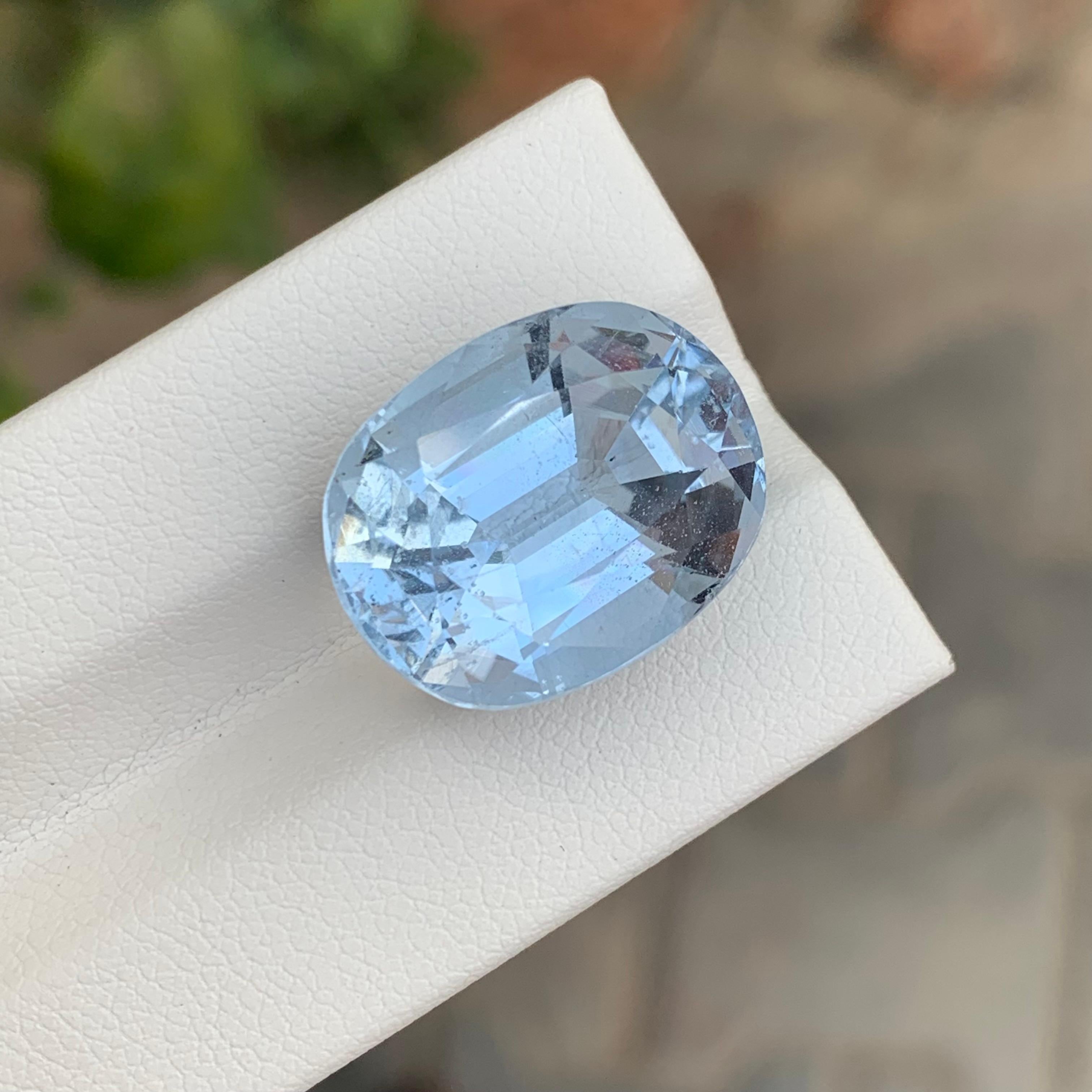 17,50 Karat Wunderschöner facettierter Santa-Maria-Aquamarin in ovaler Form im Angebot 2