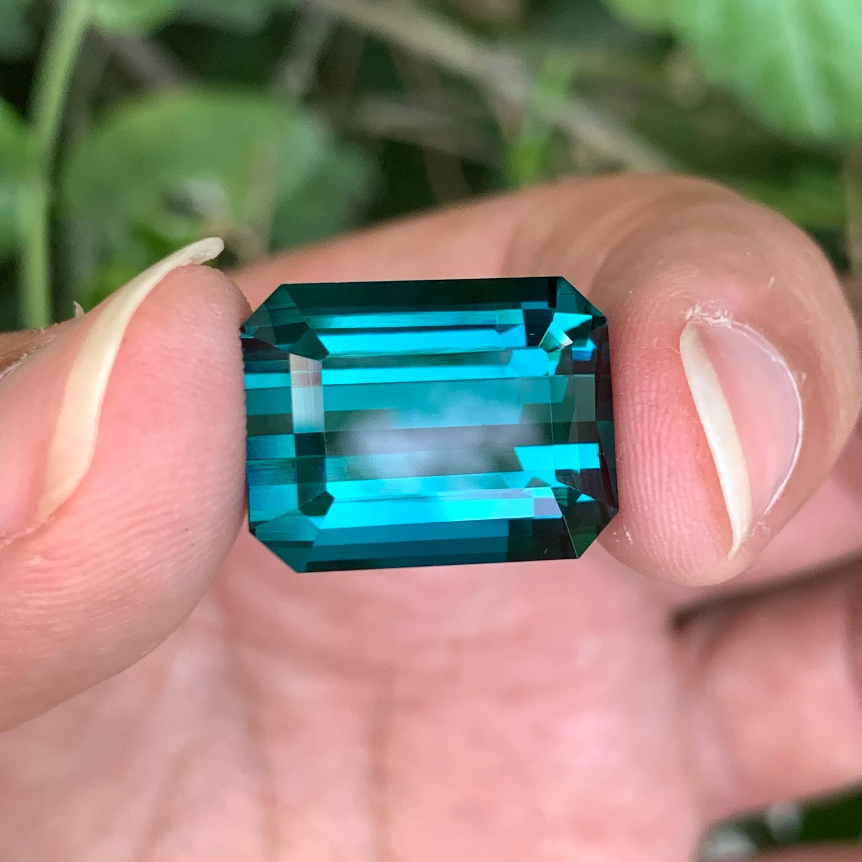 17,50 Karat Lose Blauer Turmalin Stein Smaragdschliff Natürlicher Afrikanischer Edelstein im Angebot 6