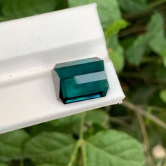 17.50 Carat Loose Blue Tourmaline Stone Emerald Cut Natural African Gemstone