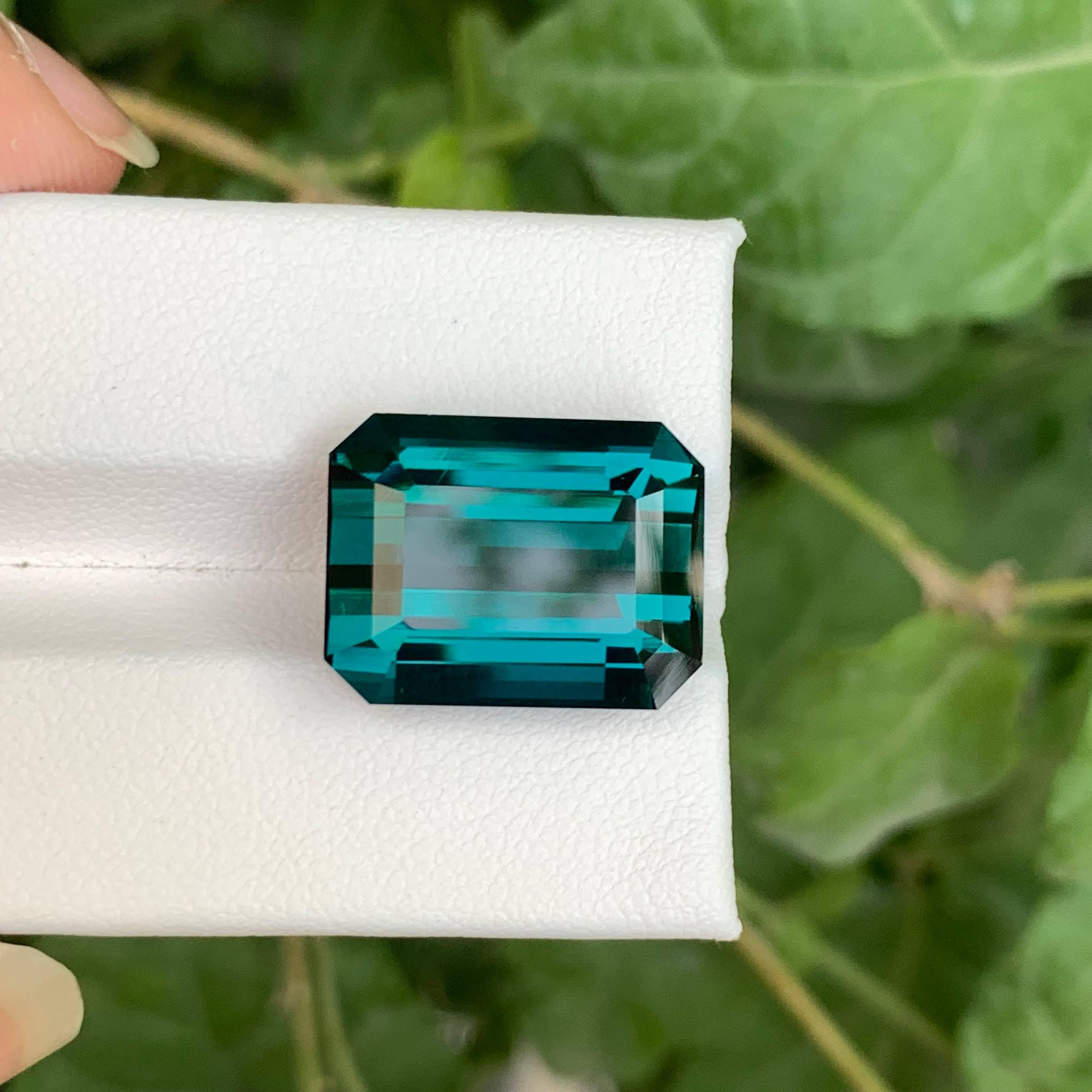 17,50 Karat Lose Blauer Turmalin Stein Smaragdschliff Natürlicher Afrikanischer Edelstein im Angebot 1