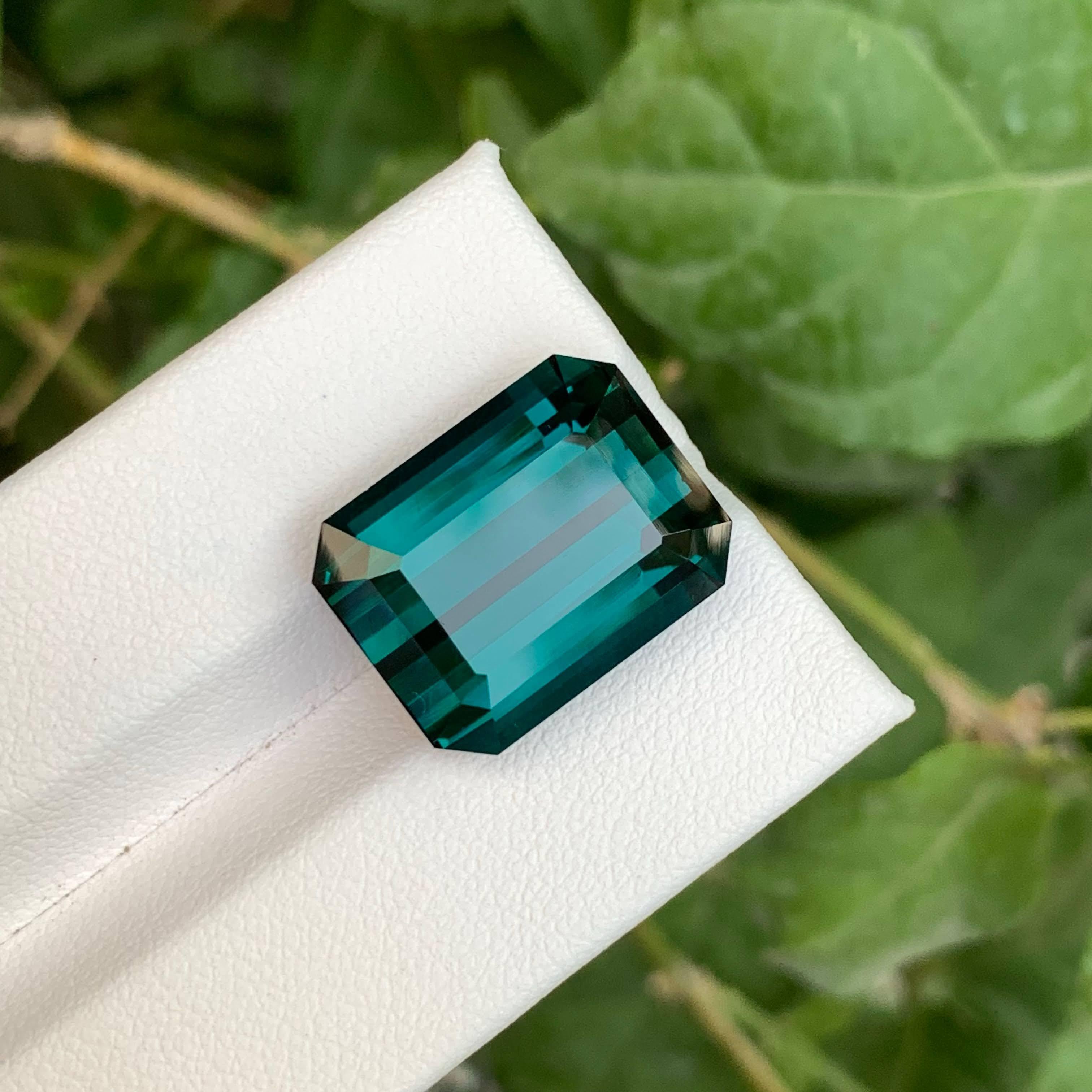 17,50 Karat Lose Blauer Turmalin Stein Smaragdschliff Natürlicher Afrikanischer Edelstein im Angebot 2