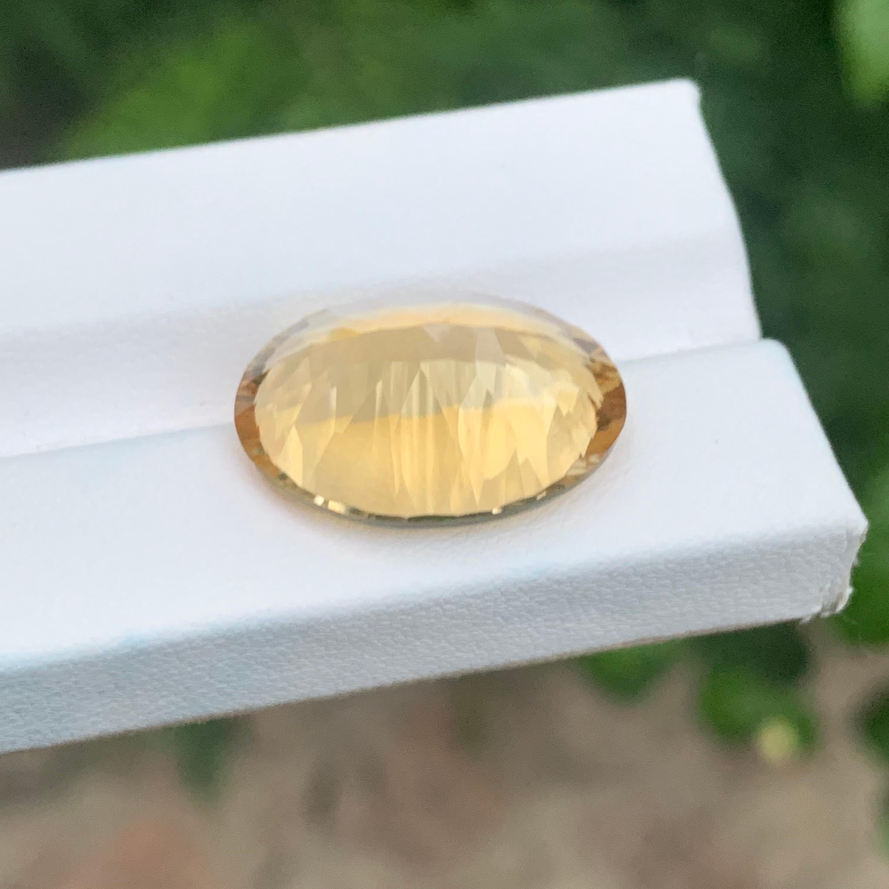17.50 Carat Natural Loose Citrine Oval Shape Brazilian Gemstone (Citrine brésilienne en vrac de forme ovale) en vente 1