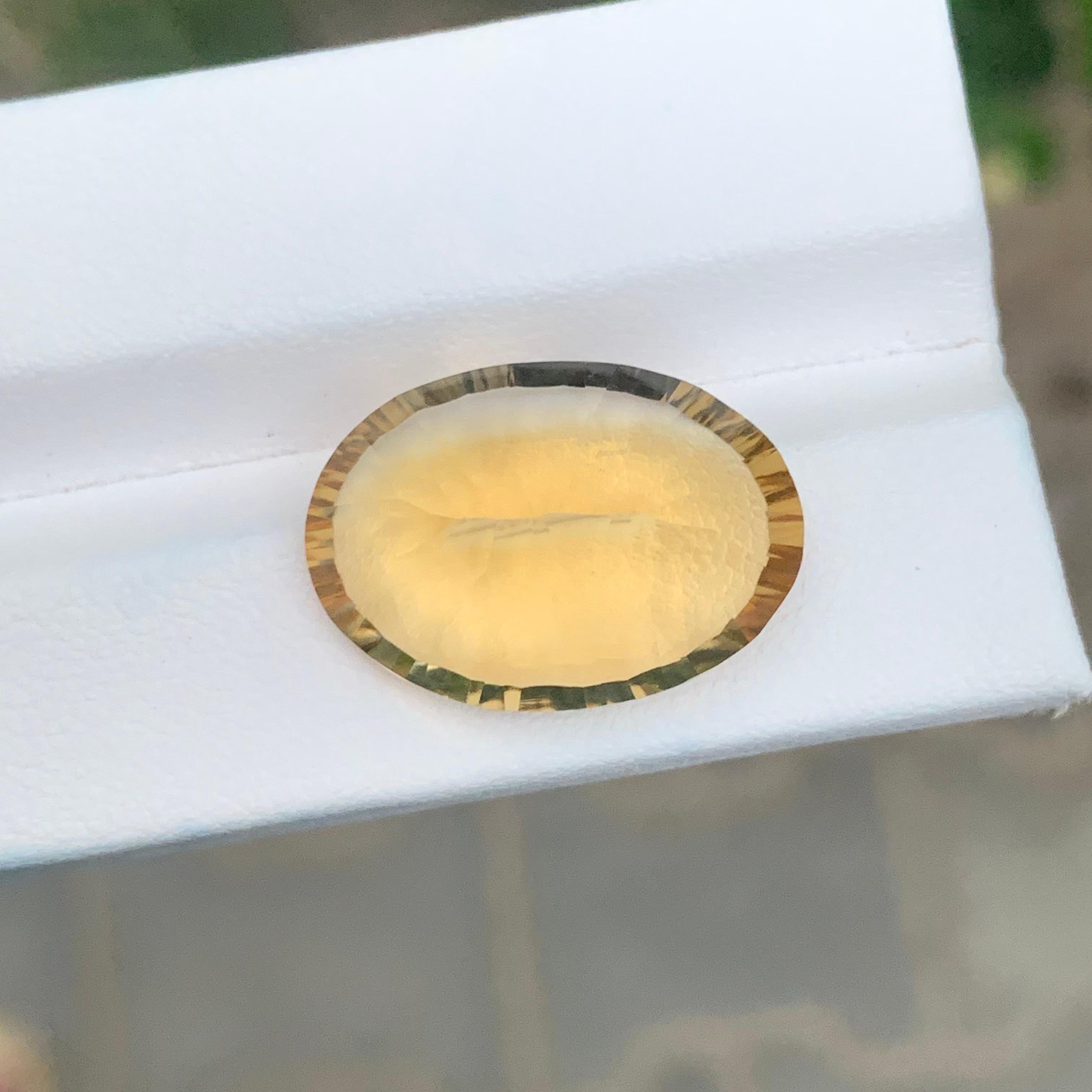 17.50 Carat Natural Loose Citrine Oval Shape Brazilian Gemstone (Citrine brésilienne en vrac de forme ovale) en vente 2