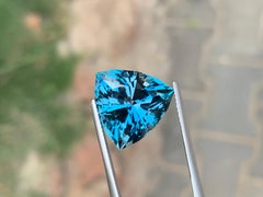 17.50 Carat Natural Loose London Blue Topaz Trillion Cut Gemstone