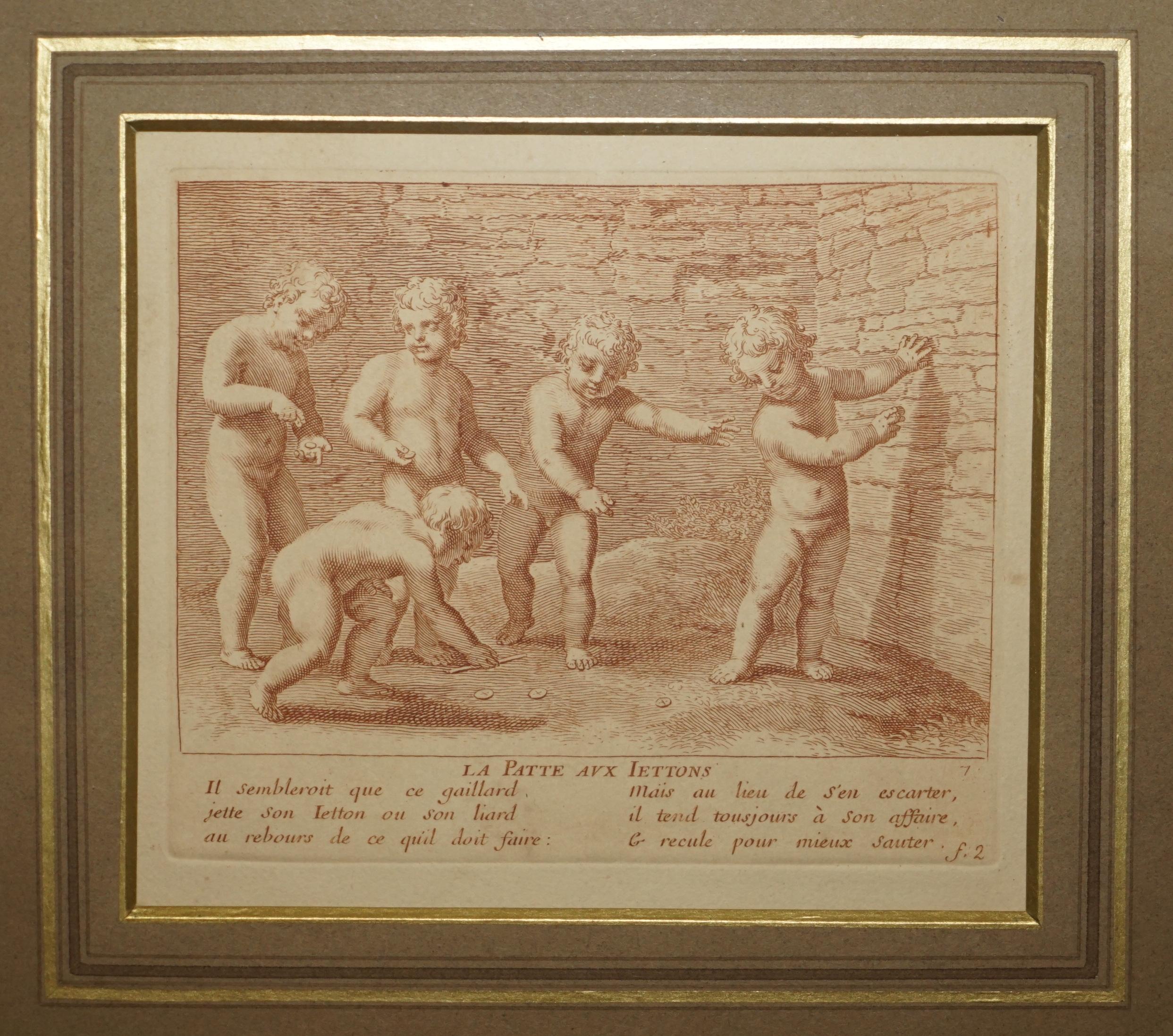 1750 ENSEMBLE DE 12 GRAVURES EN PLAQUE DE CUIVRE DE SEPIA D'AMORINI 