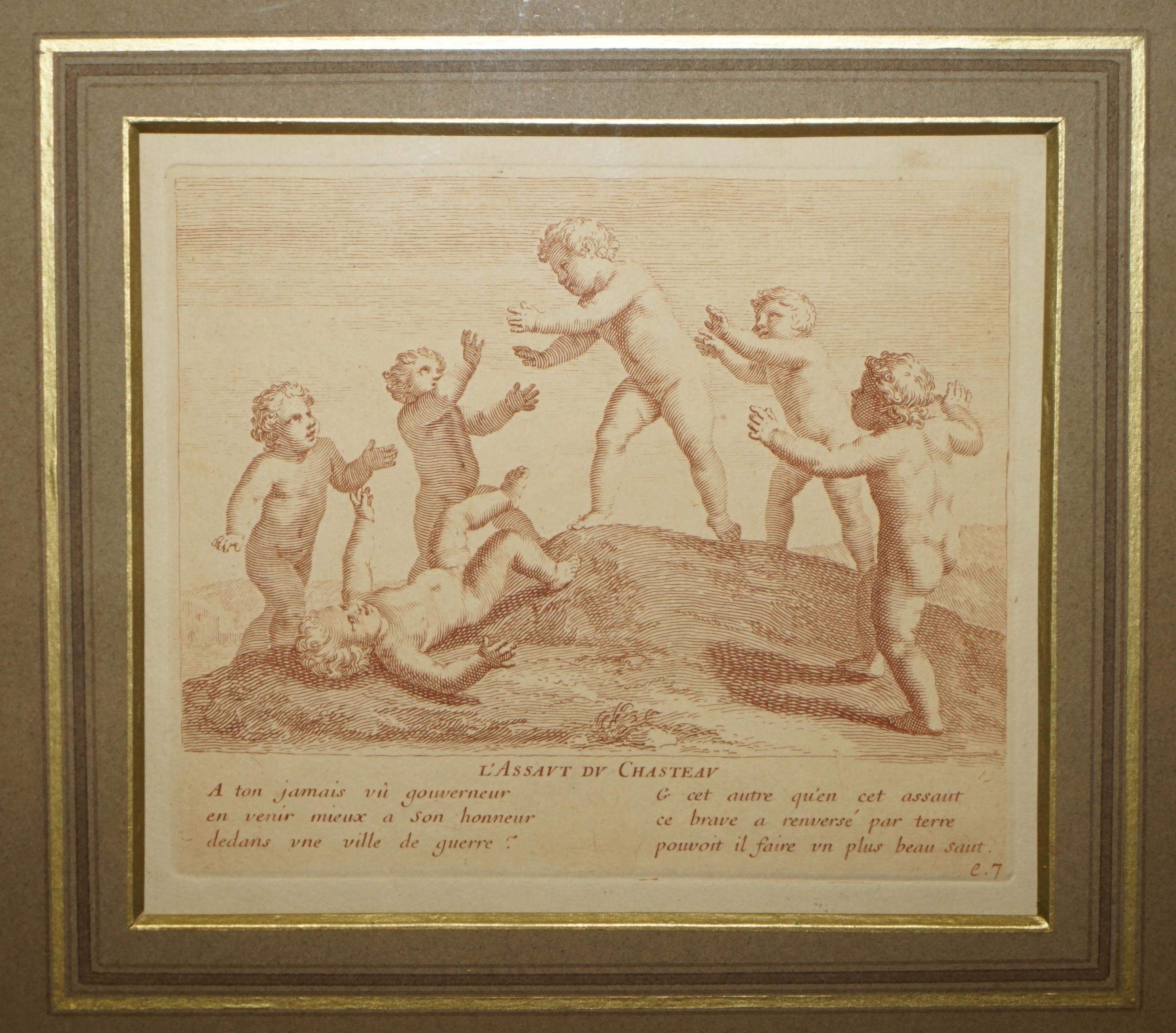 1750 ENSEMBLE DE 12 GRAVURES EN PLAQUE DE CUIVRE DE SEPIA D'AMORINI 
