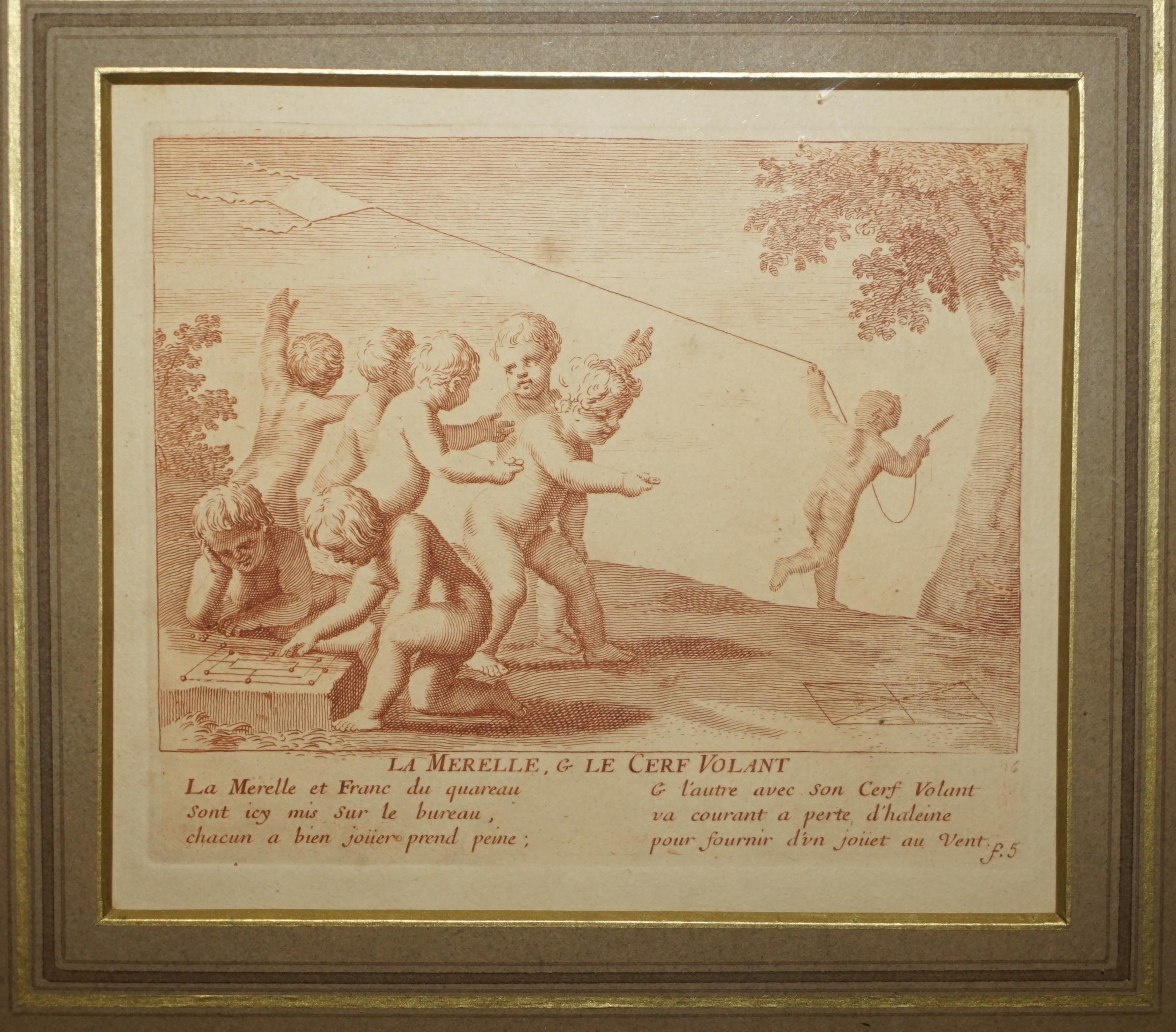 George II 1750 ENSEMBLE DE 12 GRAVURES EN PLAQUE DE CUIVRE DE SEPIA D'AMORINI 