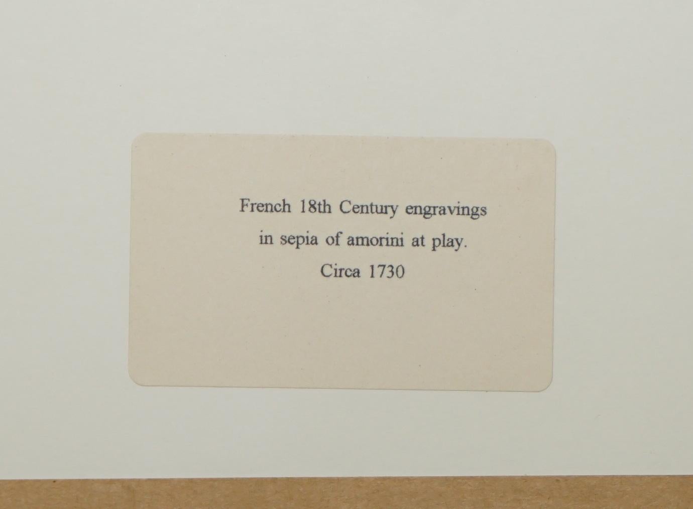 Européen 1750 ENSEMBLE DE 12 GRAVURES EN PLAQUE DE CUIVRE DE SEPIA D'AMORINI 