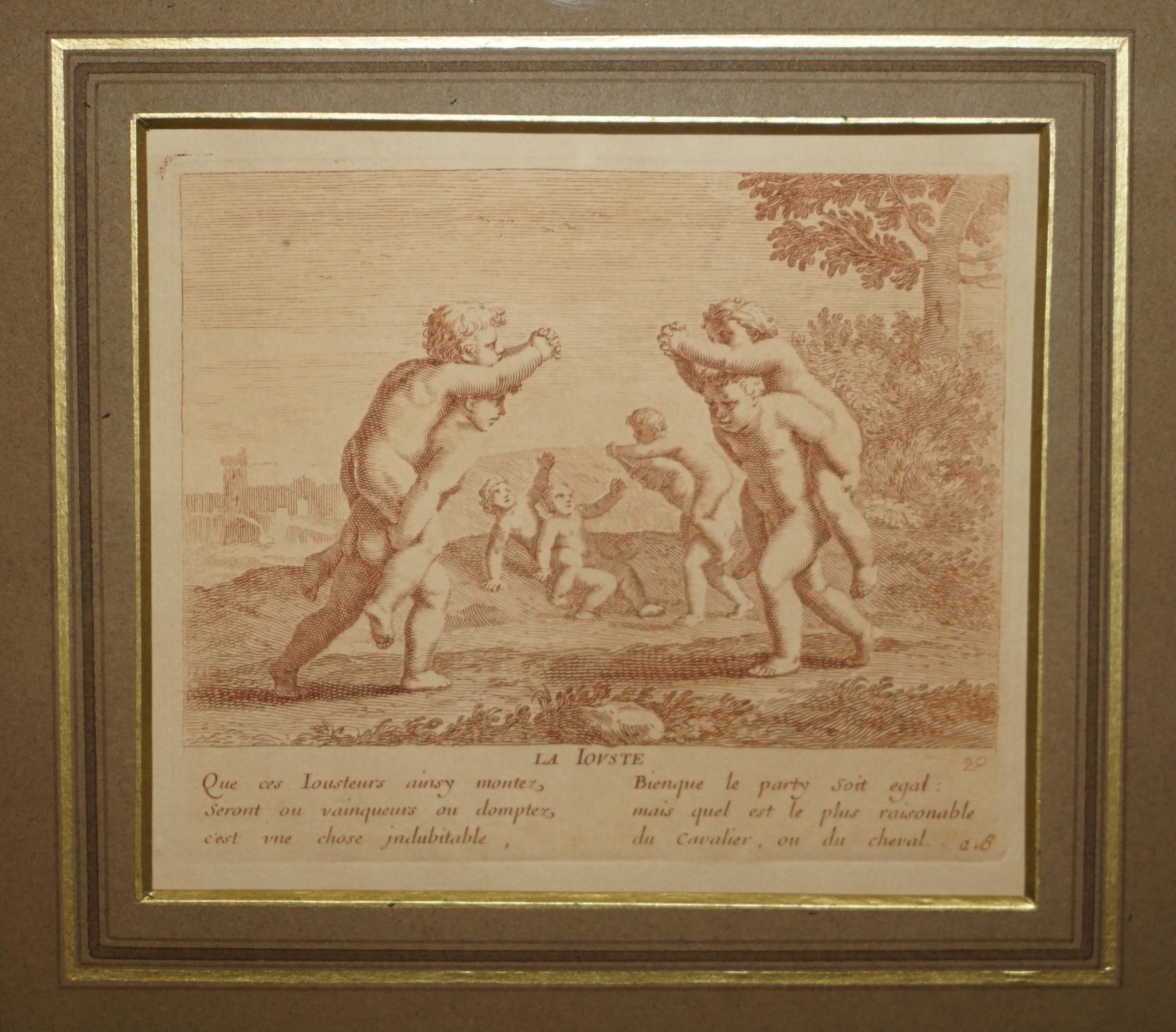 Cuivre 1750 ENSEMBLE DE 12 GRAVURES EN PLAQUE DE CUIVRE DE SEPIA D'AMORINI 