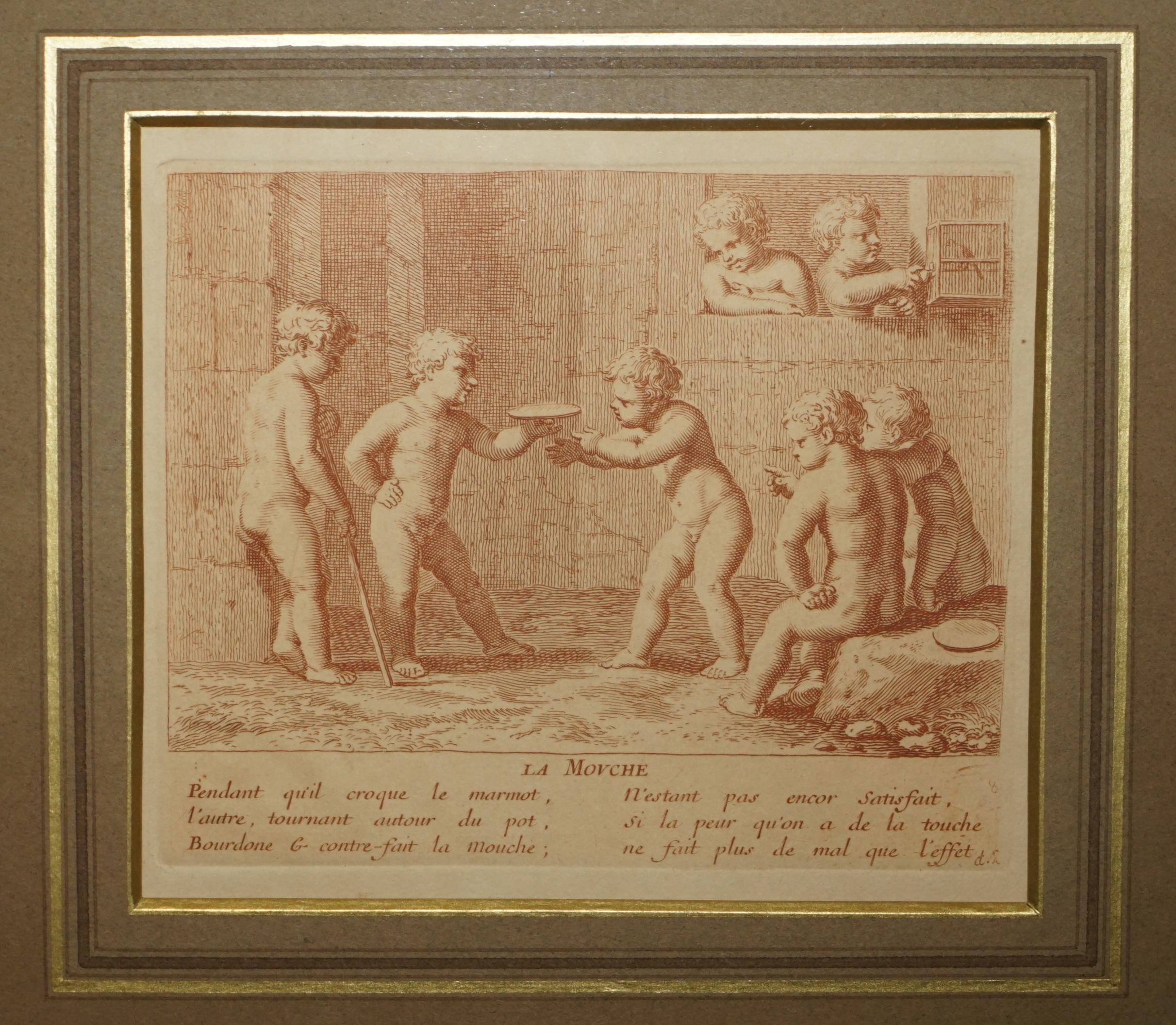 1750 ENSEMBLE DE 12 GRAVURES EN PLAQUE DE CUIVRE DE SEPIA D'AMORINI 