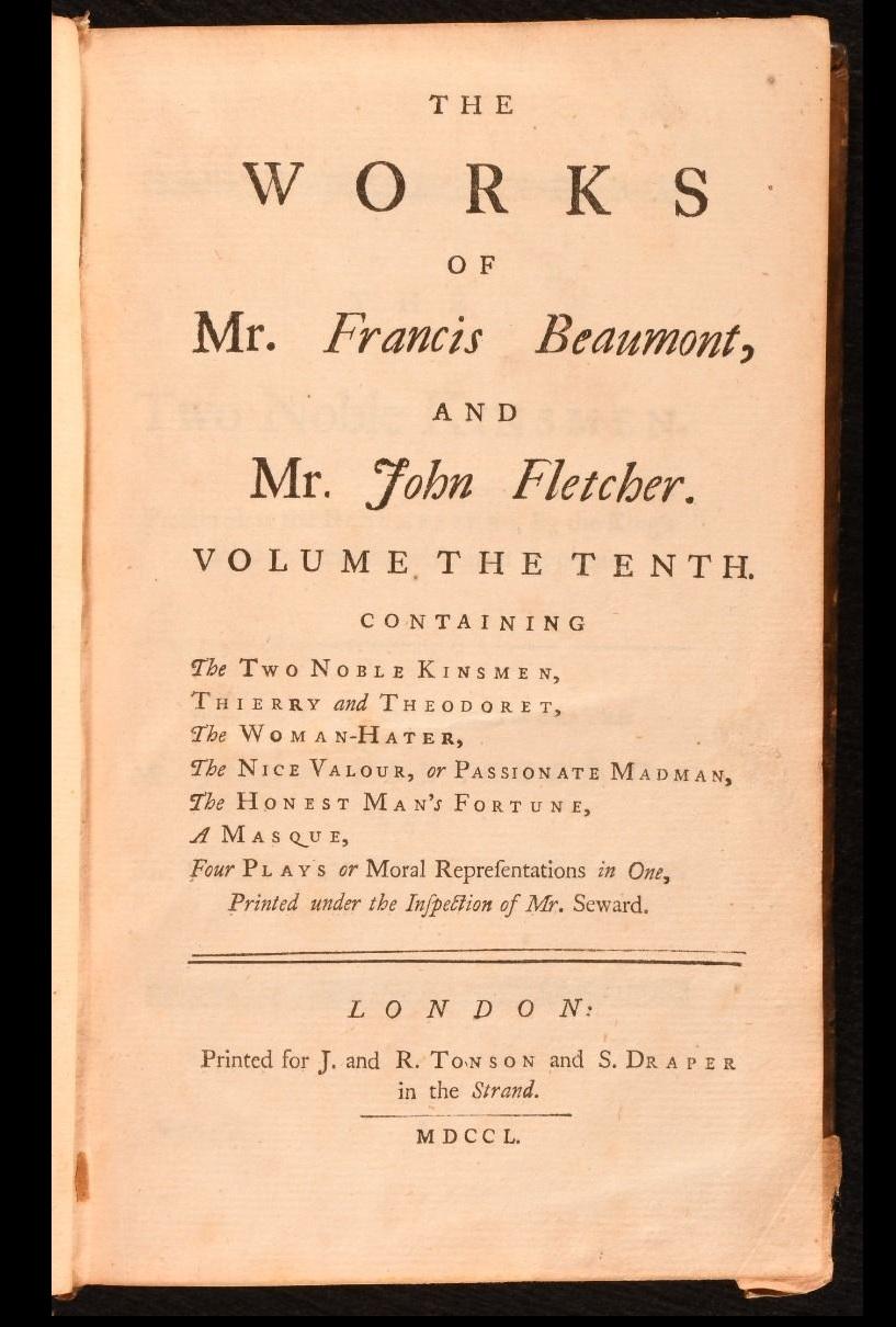 1750 Le opere di Mr. Francis Beaumont e di Mr. John Fletcher in vendita 5
