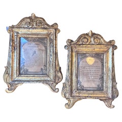1750 Two Gilded Wood Sicilian Cartagloria Frames from a Private Chapel