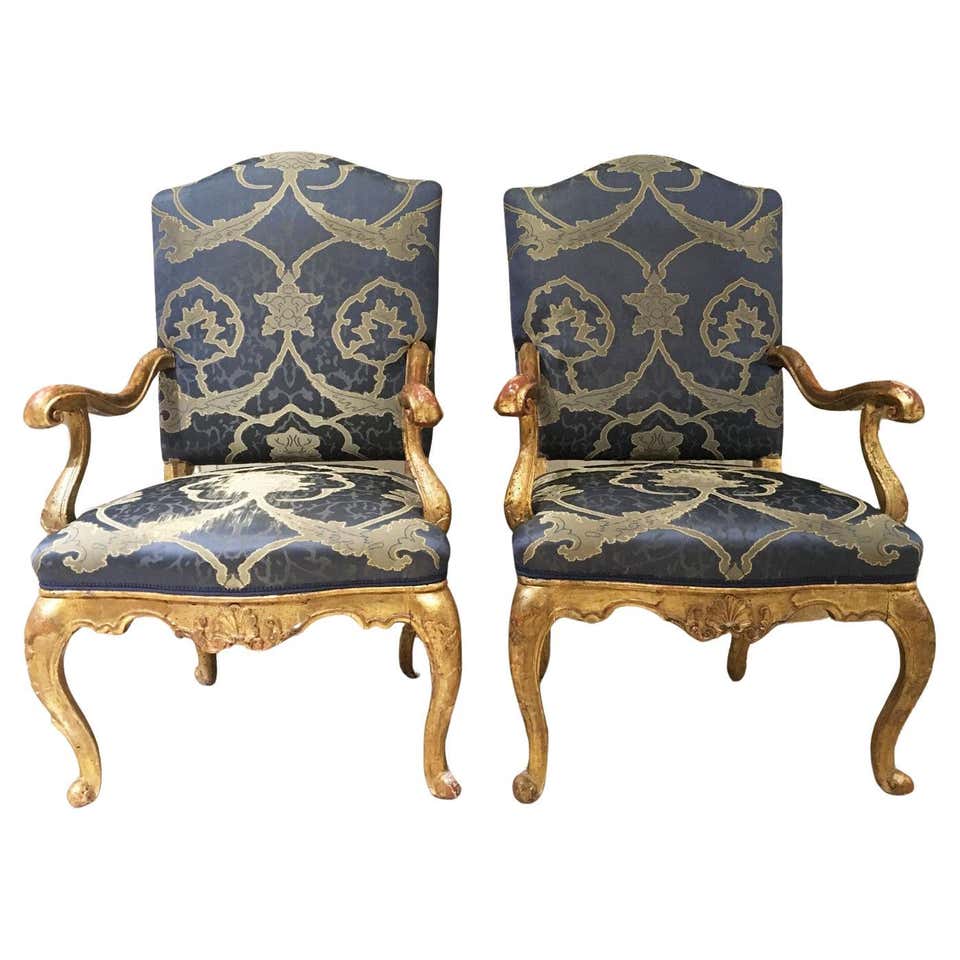 1750 Venezia Italy Pair of Giltwood and Carved Red Lacquered Figures ...