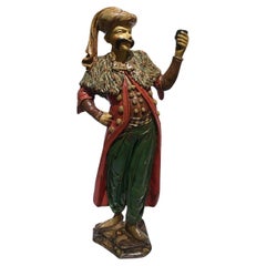 Sculpture laquée polychrome et gravée en bois de Venezia, Italie, 1750