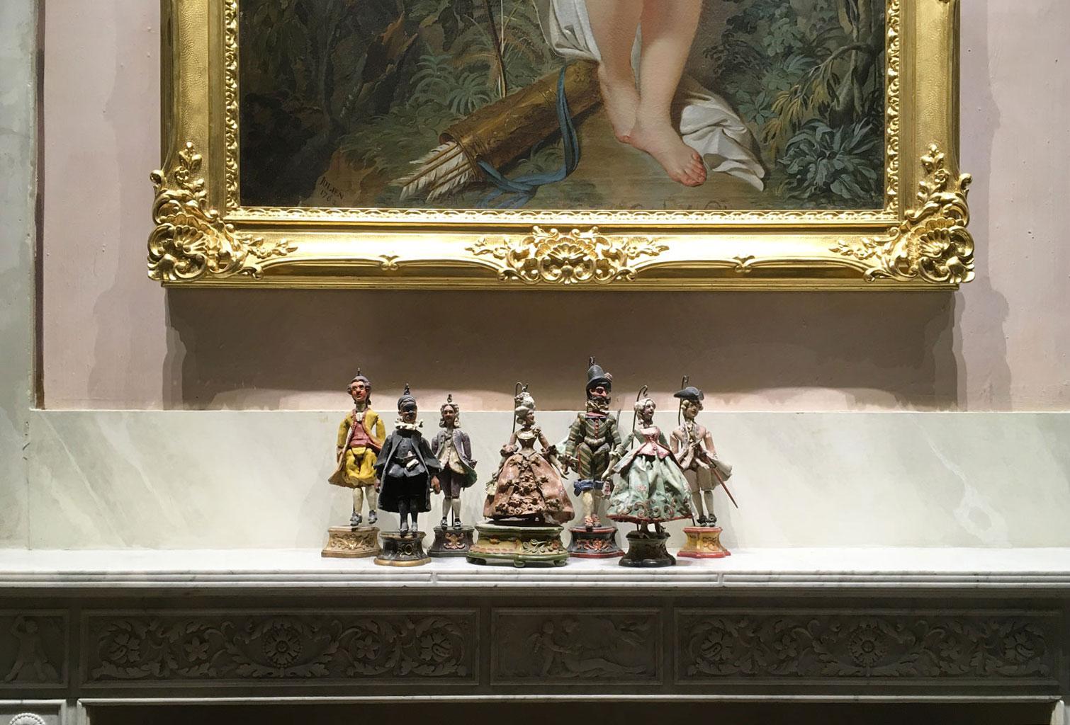 1750 Venezia Italy Set 7 Lacquered Puppets Polychrome Wooden and Papier Machè For Sale 13