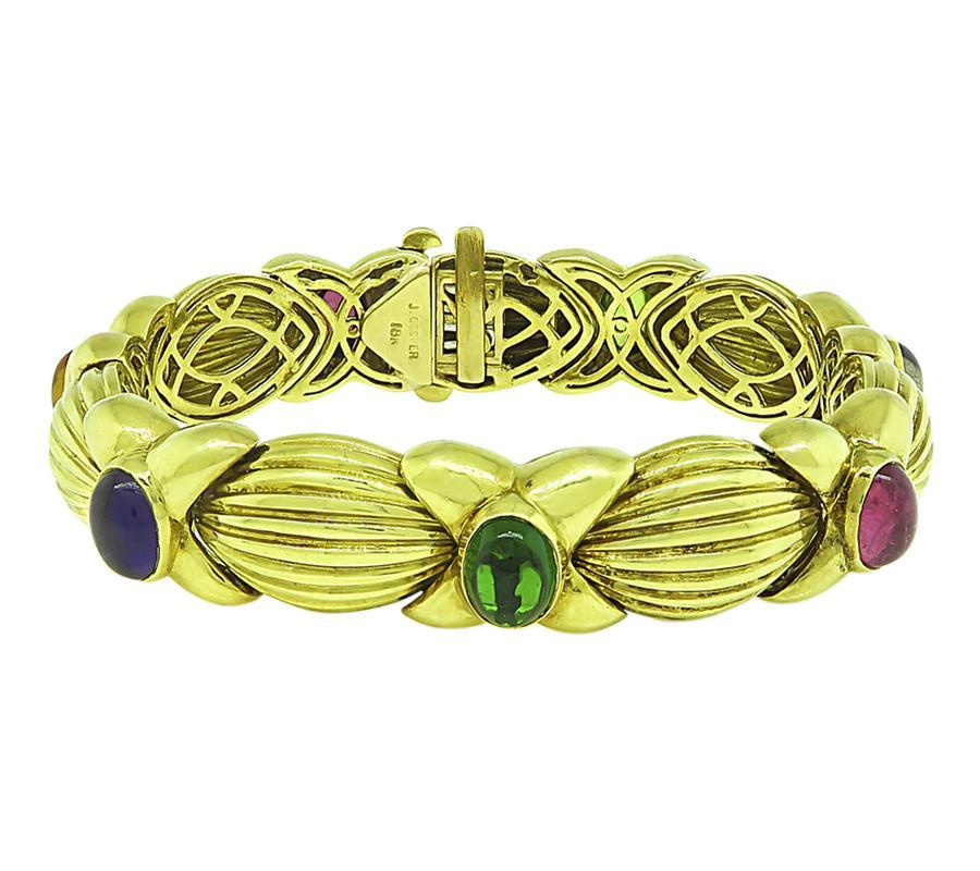 17.50ct Bracelet en or avec pierres multi-couleurs Bon état - En vente à New York, NY