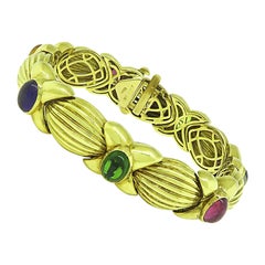 17.50ct Multi Color Gemstone Gold Bracelet